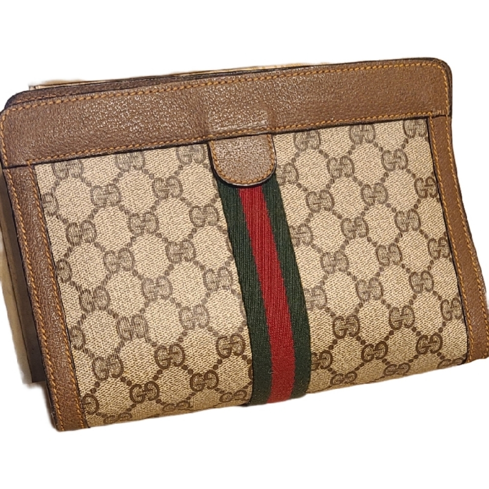 Gucci web sherry line clutch